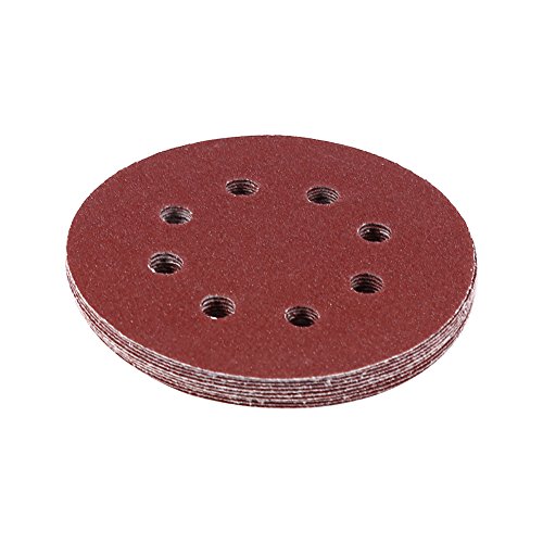 125mm Schleifscheiben Rot – Hochwertige Aluminium - Oxid Schleifpapiere mit 8 Löchern + Hohe Abriebfestigkeit + Einfache Nutzung für Möbel, Fahrzeuge und mehr (100#) von QWUUYEC
