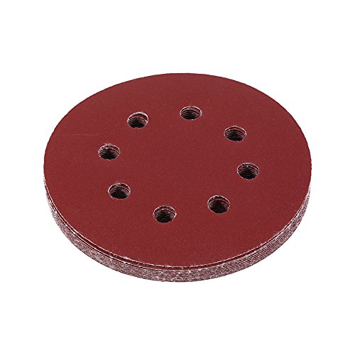 125mm Schleifscheiben Rot – Hochwertige Aluminium - Oxid Schleifpapiere mit 8 Löchern + Hohe Abriebfestigkeit + Einfache Nutzung für Möbel, Fahrzeuge und mehr (240#) von QWUUYEC
