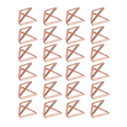 Kartenclip Halter 24er Set – Stilvolle dreieckige Büroklammern für die einfache Dokumentenorganisation + rutschfestes Design für Büro, Zuhause oder unterwegs' (Roségold) von QWUUYEC