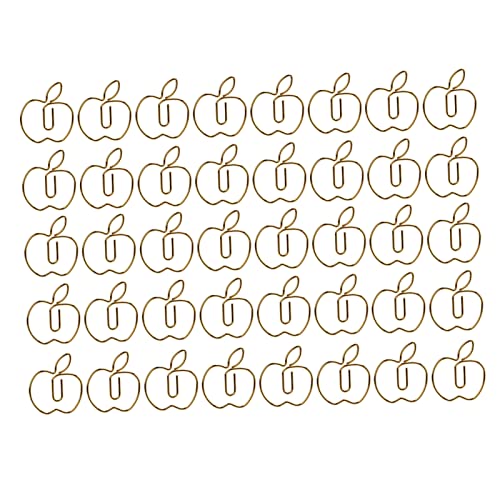 Paperclip in Apfelform – 40 Stück große, kreative Büroklammern aus hochwertigem Metall + licht und tragbar für Zuhause, Büro, Schule Paperclip in Apfelform – 40 Stück große, kreative Büroklammern aus hochwertigem Metall + licht und tragbar für Zuhause, Büro, Schule von QWUUYEC