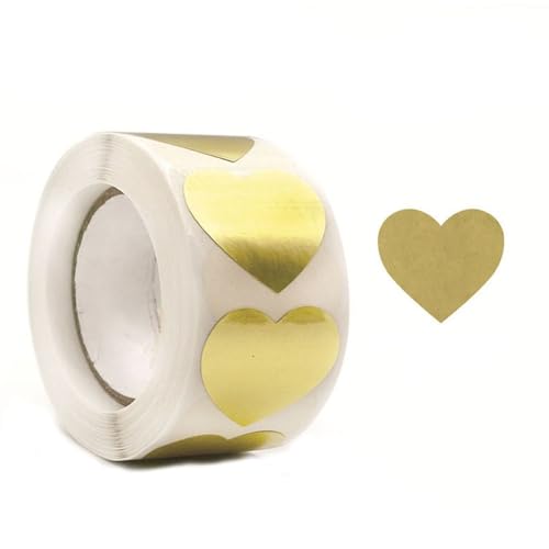 Einfache Aufkleber 100-500 STÜCK Herzaufkleber Stern Rollaufkleber Danke Kleine Verpackungsaufkleber Etiketten Selbstgemachte Packung Aufkleberrolle(053-A-100PCS) von QWWQYDY