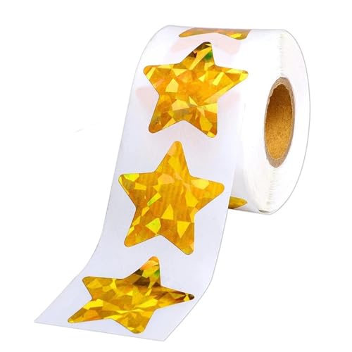 Einfache Aufkleber 100–500 Stück silberne Sternaufkleber for Kinder, 2,5 cm große Foliensternaufkleber, Etiketten for Wanddekoration, Unterrichtsbedarf(QY2239-300pcs) von QWWQYDY