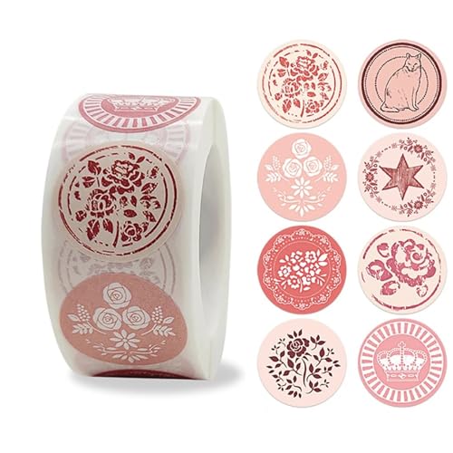 Einfache Aufkleber 100-500 stücke Etiketten Rolle Blume Danke Aufkleber Scrapbooking for Geschenk Dekoration Schreibwaren Aufkleber Siegel Label Handgemachte Aufkleber(YH384-100pcs) von QWWQYDY