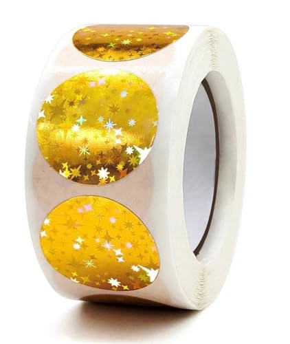 Einfache Aufkleber 100-500 stücke Gold Glitter Versiegelung Label Runde Laser Aufkleber Party Handgemachte Nette Umschlag Business Label Stationäre(Light yellow,100PCS) von QWWQYDY