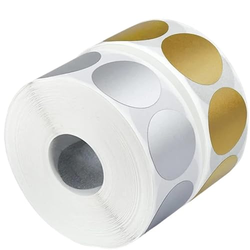 Einfache Aufkleber 300 Stück Rubbelaufkleber, runde Etiketten, Aufkleber, Gold/Silber, DIY, handgefertigt, for Spiele, Rubbelaufkleber, Etiketten, Partyzubehör(600PCS-Mixed) von QWWQYDY