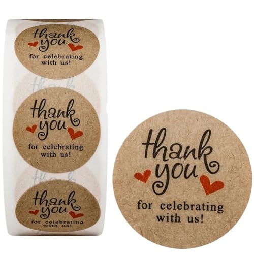 Einfache Aufkleber Aufkleber „Danke, dass Sie mit uns feiern“ for Einladungskarten, Hochzeiten, Geburtstage, Jahrestage, Feste, Gastgeschenke, Geschenkverpackungen(ColorI) von QWWQYDY