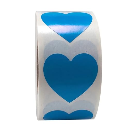 Einfache Aufkleber Herzform von Rot Aufkleber Siegeletiketten 50-500 Stück Etiketten Aufkleber Scrapbooking for Paket Hochzeitsdekoration Schreibwarenaufkleber(YH201Blue-500pcs) von QWWQYDY