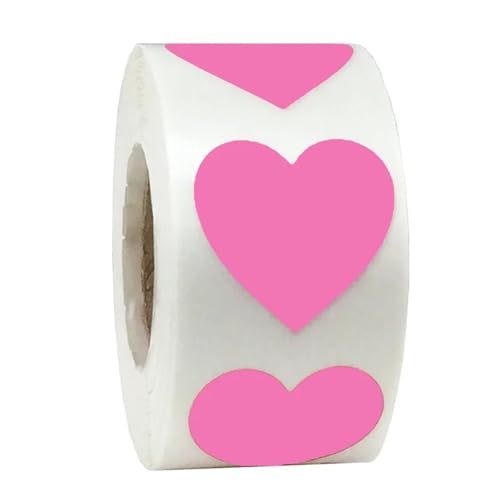 Einfache Aufkleber Herzform von Rot Aufkleber Siegeletiketten 50-500 Stück Etiketten Aufkleber Scrapbooking for Paket Hochzeitsdekoration Schreibwarenaufkleber(YH201Pink-100pcs) von QWWQYDY