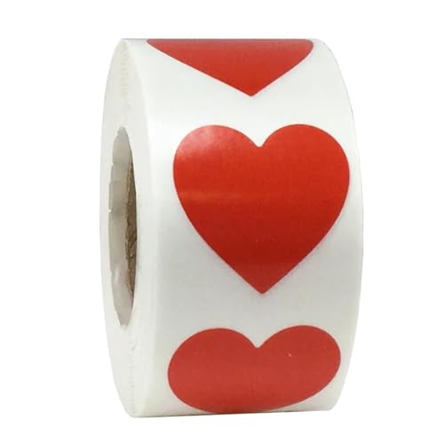 Einfache Aufkleber Herzform von Rot Aufkleber Siegeletiketten 50-500 Stück Etiketten Aufkleber Scrapbooking for Paket Hochzeitsdekoration Schreibwarenaufkleber(YH201Red-500pcs) von QWWQYDY