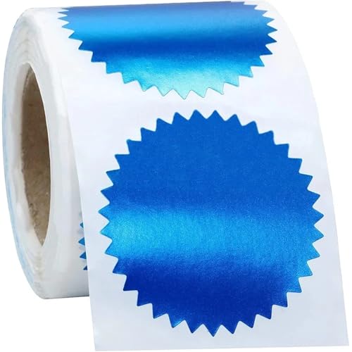 Einfache Aufkleber Runder geprägter Siegelaufkleber Farbetikettenaufkleber Prägestempelaufkleber Stempeldruck Logo-Geschenkverpackungsaufkleber(Blue) von QWWQYDY