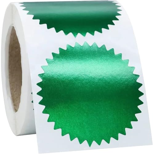 Einfache Aufkleber Runder geprägter Siegelaufkleber Farbetikettenaufkleber Prägestempelaufkleber Stempeldruck Logo-Geschenkverpackungsaufkleber(Green) von QWWQYDY