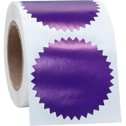 Einfache Aufkleber Runder geprägter Siegelaufkleber Farbetikettenaufkleber Prägestempelaufkleber Stempeldruck Logo-Geschenkverpackungsaufkleber(Purple) von QWWQYDY