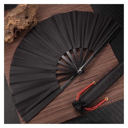 QWWQYDY Kampffächer 1Pcs Vintage Schwarz Folding Fans Kung Fu Fan Hochzeit Party DIY Einfarbig Tasche Handwerk Dance Fan von QWWQYDY