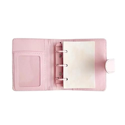 QWWQYDY Loose Leaf Notebook 3 Ring Mini Loose-leaf Hand Book Portable Notebook Card Book Storage Binder Supplies(Set) von QWWQYDY