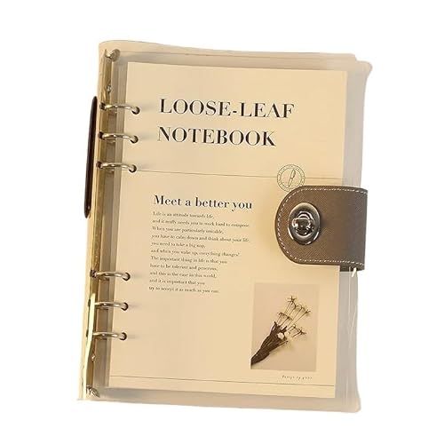 QWWQYDY Loose Leaf Notebook 90 Sheet Inner Page Binder Notebook Cover Diary Agenda Planner Paper Cover Stationery(A5 sliver) von QWWQYDY
