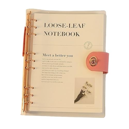 QWWQYDY Loose Leaf Notebook 90 Sheet Inner Page Binder Notebook Cover Diary Agenda Planner Paper Cover Stationery(B5 rose gold) von QWWQYDY