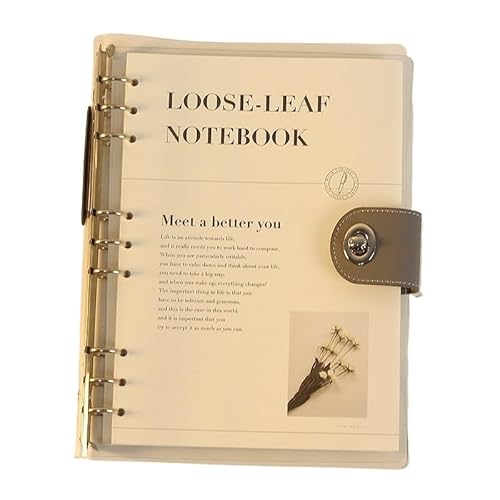QWWQYDY Loose Leaf Notebook 90 Sheet Inner Page Binder Notebook Cover Diary Agenda Planner Paper Cover Stationery(B5sliver) von QWWQYDY