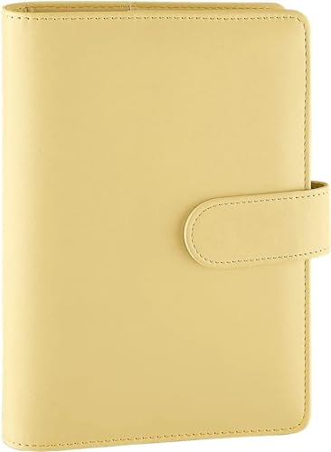 QWWQYDY Loose Leaf Notebook A5/A6 Budget Binder Planer Notebook Abdeckung PU Lose-blatt Handbuch 6 Löcher Binder Tagebuch Agenda Papier Abdeckung(Black,A6) von QWWQYDY