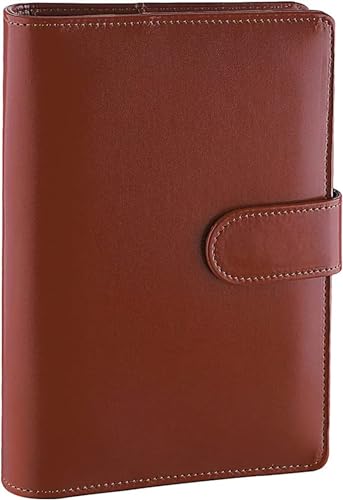 QWWQYDY Loose Leaf Notebook A5/A6 Budget Binder Planer Notebook Abdeckung PU Lose-blatt Handbuch 6 Löcher Binder Tagebuch Agenda Papier Abdeckung(Brown,A5) von QWWQYDY