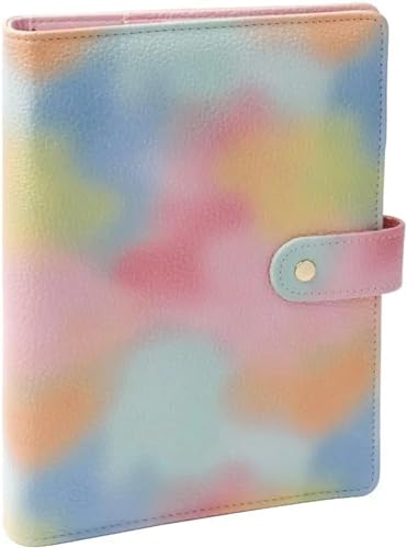 QWWQYDY Loose Leaf Notebook A5/A6 Budget Binder Planer Notebook Abdeckung PU Lose-blatt Handbuch 6 Löcher Binder Tagebuch Agenda Papier Abdeckung(Color Pink,A6) von QWWQYDY