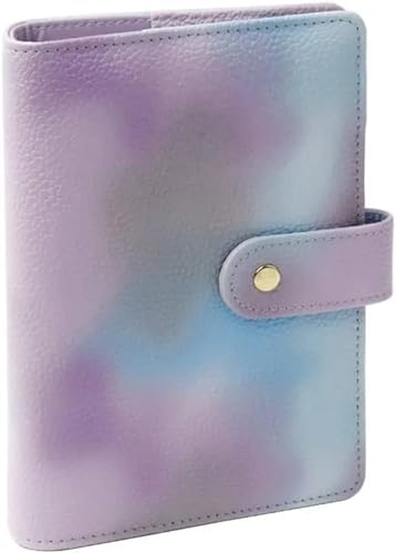 QWWQYDY Loose Leaf Notebook A5/A6 Budget Binder Planer Notebook Abdeckung PU Lose-blatt Handbuch 6 Löcher Binder Tagebuch Agenda Papier Abdeckung(Color Purple,A6) von QWWQYDY