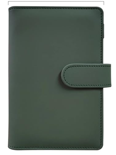 QWWQYDY Loose Leaf Notebook A5/A6 Budget Binder Planer Notebook Abdeckung PU Lose-blatt Handbuch 6 Löcher Binder Tagebuch Agenda Papier Abdeckung(Matte Green,A6) von QWWQYDY