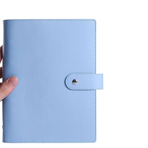 QWWQYDY Loose Leaf Notebook A6/A5 PU Leder DIY Binder Notebook Cover Tagebuch Agenda Planer Papier Cover Briefpapier(Blue Cover,A6) von QWWQYDY
