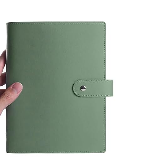 QWWQYDY Loose Leaf Notebook A6/A5 PU Leder DIY Binder Notebook Cover Tagebuch Agenda Planer Papier Cover Briefpapier(Green,A6) von QWWQYDY