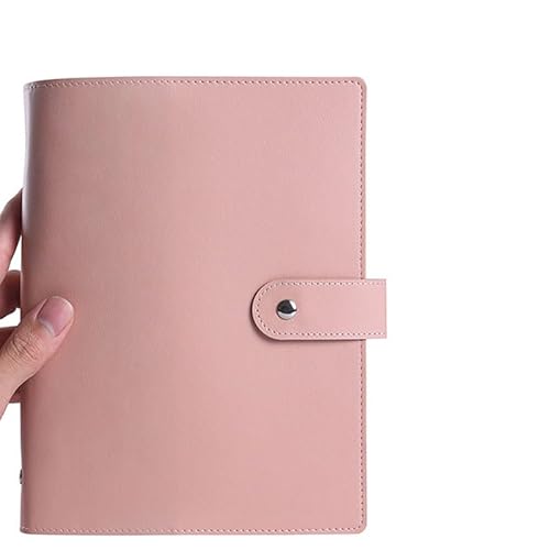 QWWQYDY Loose Leaf Notebook A6/A5 PU Leder DIY Binder Notebook Cover Tagebuch Agenda Planer Papier Cover Briefpapier(Pink Cover,A5) von QWWQYDY
