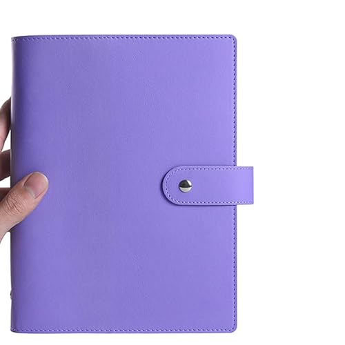 QWWQYDY Loose Leaf Notebook A6/A5 PU Leder DIY Binder Notebook Cover Tagebuch Agenda Planer Papier Cover Briefpapier(Purple Cover,A6) von QWWQYDY