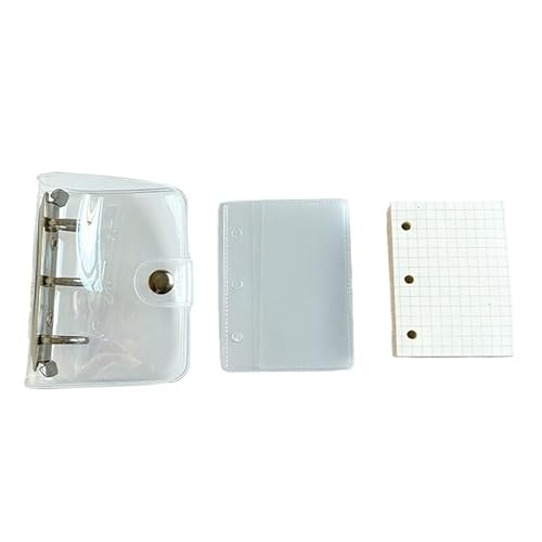 QWWQYDY Loose Leaf Notebook Loseblatt-Binder-Notizbuch, 3 Ringe, Biner-Planer, Mini-Notizblock, Tagebuch, Tagebuch, Planer, niedliches Taschenbuch, Bürobedarf(Black) von QWWQYDY