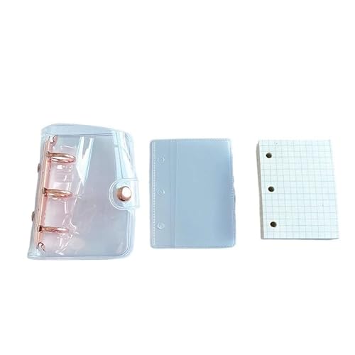 QWWQYDY Loose Leaf Notebook Loseblatt-Binder-Notizbuch, 3 Ringe, Biner-Planer, Mini-Notizblock, Tagebuch, Tagebuch, Planer, niedliches Taschenbuch, Bürobedarf(Rose gold) von QWWQYDY