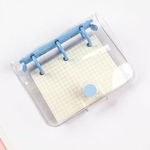 QWWQYDY Loose Leaf Notebook Mini-Notizbuch mit 3 Löchern, lose Blätter, Notizblock, Ringbuch, Handbuch, Planer, Zeitschriften, Schreibwaren(Blue) von QWWQYDY