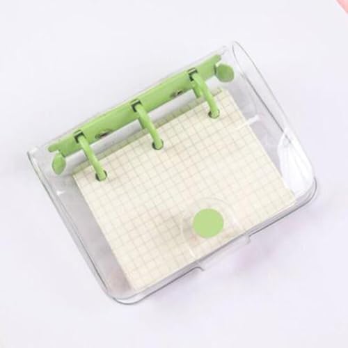 QWWQYDY Loose Leaf Notebook Mini-Notizbuch mit 3 Löchern, lose Blätter, Notizblock, Ringbuch, Handbuch, Planer, Zeitschriften, Schreibwaren(Green) von QWWQYDY