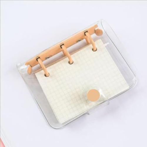 QWWQYDY Loose Leaf Notebook Mini-Notizbuch mit 3 Löchern, lose Blätter, Notizblock, Ringbuch, Handbuch, Planer, Zeitschriften, Schreibwaren(Yellow) von QWWQYDY