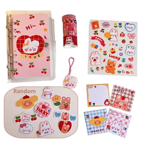 QWWQYDY Loose Leaf Notebook Spiralbinder-Notizbuch, Raster, horizontale Linien, innerer Kern, ästhetische Agenda, Planer, Organizer, Notizbuch, Tagebücher(Rabbit2) von QWWQYDY