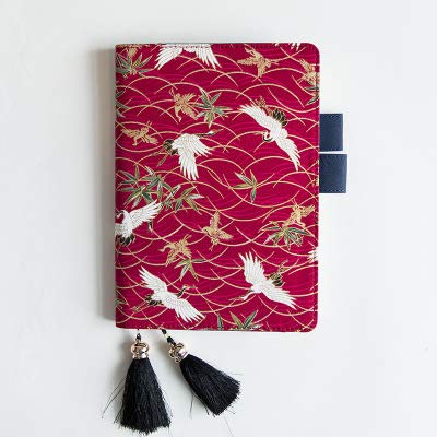QWWQYDY Loose Leaf Notebook Standard-A5-Tagebuch, Notizbuch, Zubehör, Vintage-Tages- und Wochenplaner, Organizer, Agenda, Journal(Crane A5,With Grid Book) von QWWQYDY