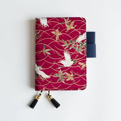 QWWQYDY Loose Leaf Notebook Standard-A5-Tagebuch, Notizbuch, Zubehör, Vintage-Tages- und Wochenplaner, Organizer, Agenda, Journal(Crane A6,With Planner Book) von QWWQYDY