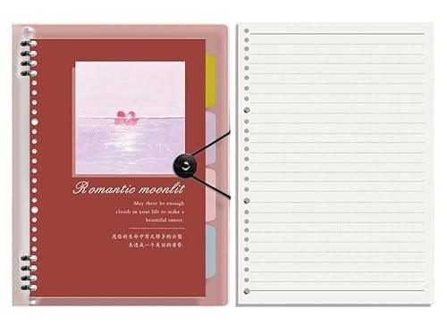 QWWQYDY Loose Leaf Notebook Vintage-Ölgemälde, kratzfest, lose Blätter, abnehmbarer horizontaler Notizblock, verdickter und vereinfachter Notizblock(B,A5) von QWWQYDY