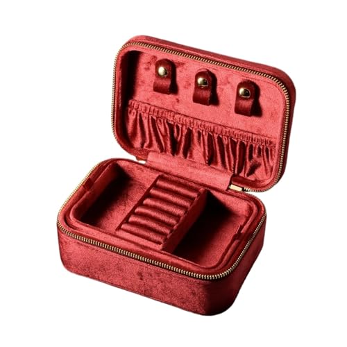 QWWQYDY Schmuckaufbewahrung Schmuckschatulle aus Samt, Ring-Aufbewahrungsbox, for Damen, personalisierter Name, Schmuckvitrine, geeignet for Reisen, Geschäft, tragbar(208-26) von QWWQYDY