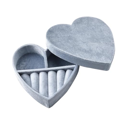 QWWQYDY Schmuckaufbewahrung Schmuckschatulle aus Samt in Herzform for Ringe und Halsketten, Organizer for Geburtstage, Valentinstag, Hochzeiten, Geschenke for Liebesschmuck, Verpackungsetui(G80) von QWWQYDY