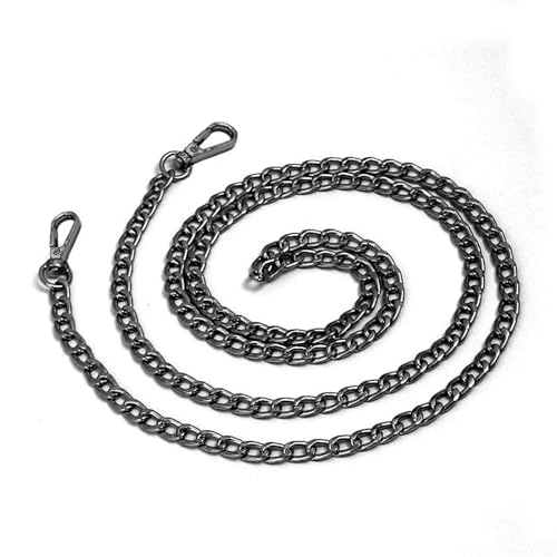 QWWQYDY Taschengurt 120 cm Metall-Aluminium-Taschenkette, Ersatzteile, Zubehör for handgewebte Schultertaschen, DIY, handgefertigte abnehmbare Träger(Black) von QWWQYDY