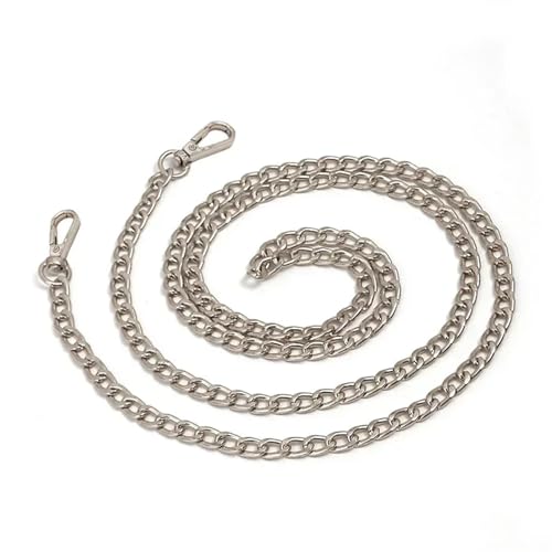 QWWQYDY Taschengurt 120 cm Metall-Aluminium-Taschenkette, Ersatzteile, Zubehör for handgewebte Schultertaschen, DIY, handgefertigte abnehmbare Träger(Sliver) von QWWQYDY