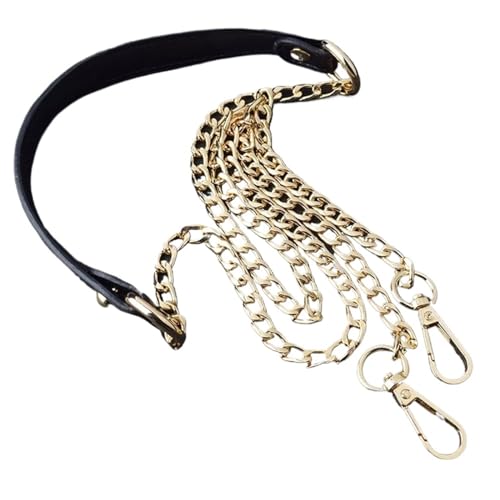 QWWQYDY Taschengurt 120 cm Metall-Taschenkette, Ersatz-PU-Ledertaschengurte for DIY-Handtaschengriffe, Schultergurte, Zubehör, Taschengriffe(Gold) von QWWQYDY