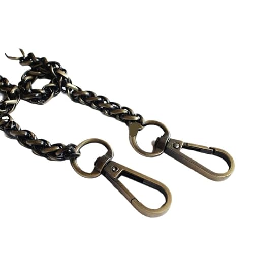 QWWQYDY Taschengurt 120cm Metallkette for Schultertaschen Handtasche Schnalle Griff DIY Gurt Zubehör Hardware Ersatz Gürtel Eisen(Black) von QWWQYDY