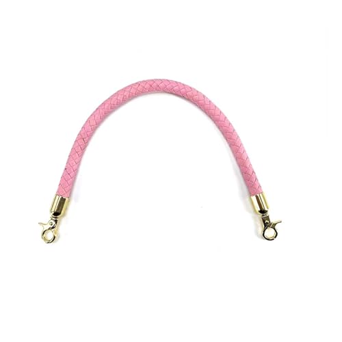 QWWQYDY Taschengurt 30/40/60 cm PU-Leder geflochtener Schultertaschengurt, Kurze Griffe, DIY-Ersatz-Geldbörsengriff for Handtaschengürtel-Zubehör(Pink,30cm) von QWWQYDY