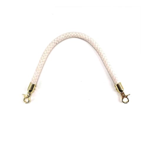QWWQYDY Taschengurt 30/40/60 cm PU-Leder geflochtener Schultertaschengurt, Kurze Griffe, DIY-Ersatz-Geldbörsengriff for Handtaschengürtel-Zubehör(White,60cm) von QWWQYDY