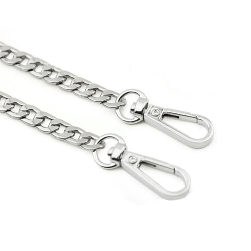 QWWQYDY Taschengurt 40/120CM Hochwertige Metalltaschenkette DIY gewebte Tasche Aluminium-Schultergurt Umhängetasche Metallersatzketten Zubehör(Silver,120cm) von QWWQYDY