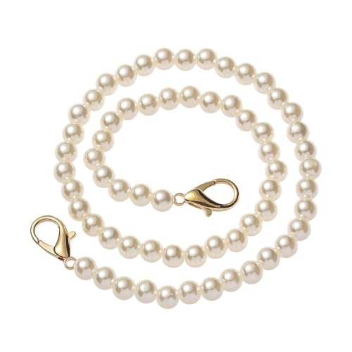 QWWQYDY Taschengurt 8 mm Perlenriemen for Taschen, Handtaschengriffe, DIY-Geldbörse, Ersatz, Lange Perlenkette for Schultertaschenriemen, Perlengürtel(50cm) von QWWQYDY