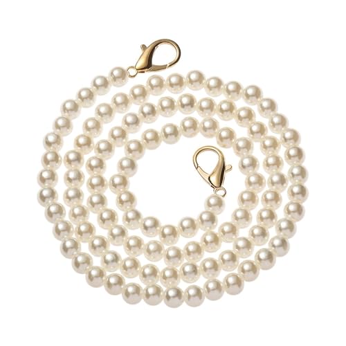 QWWQYDY Taschengurt 8 mm Perlenriemen for Taschen, Handtaschengriffe, DIY-Geldbörse, Ersatz, Lange Perlenkette for Schultertaschenriemen, Perlengürtel(80cm) von QWWQYDY